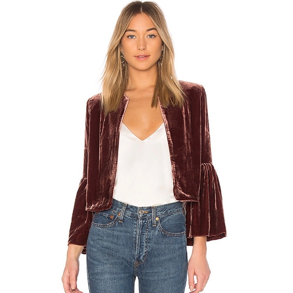 ✖️SOLD✖️Ulla Johnson Mara Velvet Jacket in Puce - Picture 1 of 7